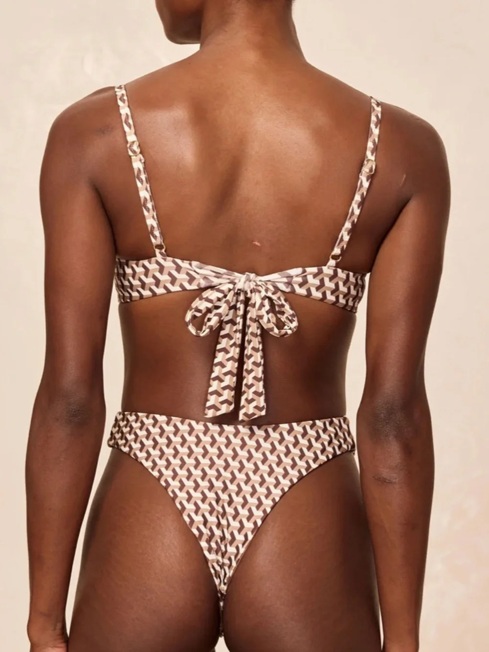 Monday Swimwear Capri Top - Husk Geo - Husk bikini Top